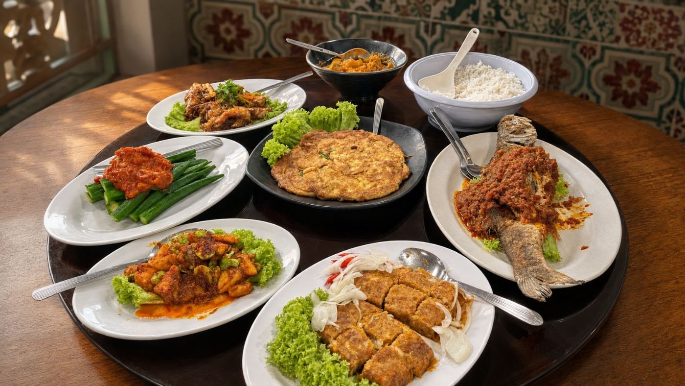 A full Nyonya spread at Aunty Lee’s